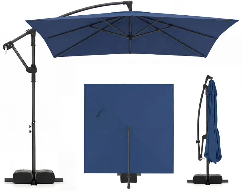 8 ft. square aluminum cantilever offset outdoor patio umbrella assembly Outsunny 8Ft Umbrella, The simple tilt operation and hand PURPLE LEAF 8 FT Patio