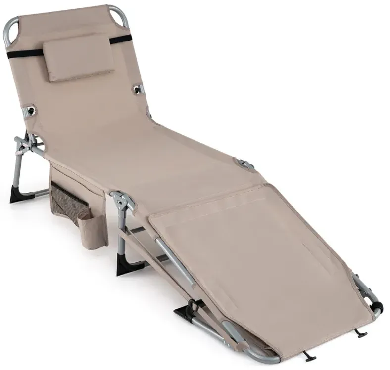 Tanning Chair with Face Arm Holes Portable Sunbathing Chair