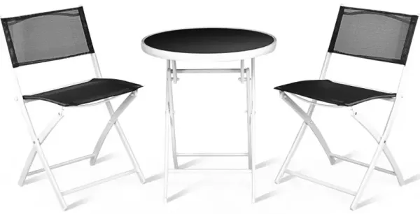 3 Pieces Patio Folding Bistro Set for Balcony or Outdoor Space
