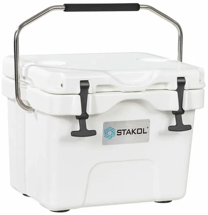 16 Quart 24-Can Capacity Portable Insulated Ice Cooler with 2 Cup Holders