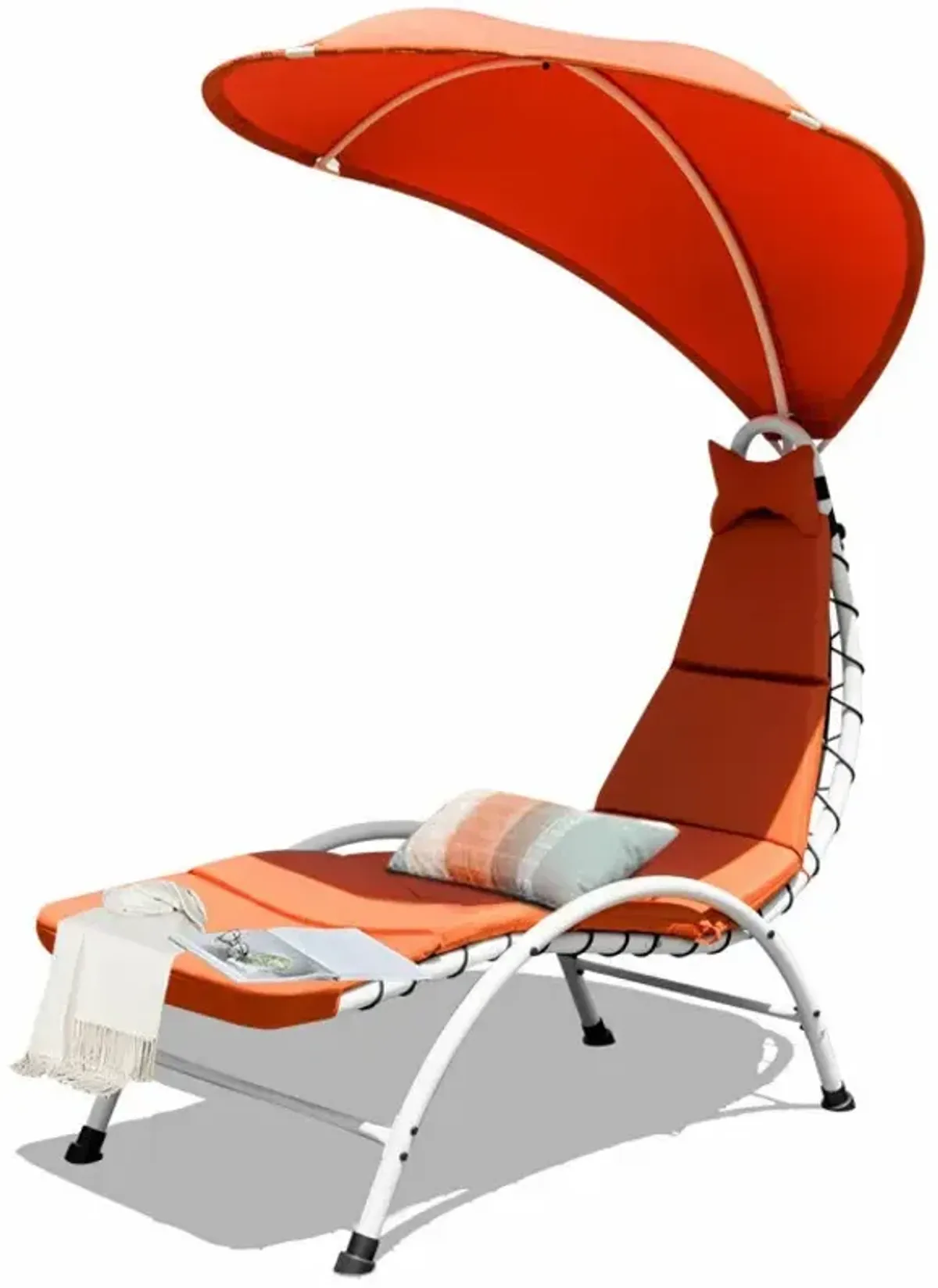 Patio Hammock Chaise Lounger Chair with Canopy