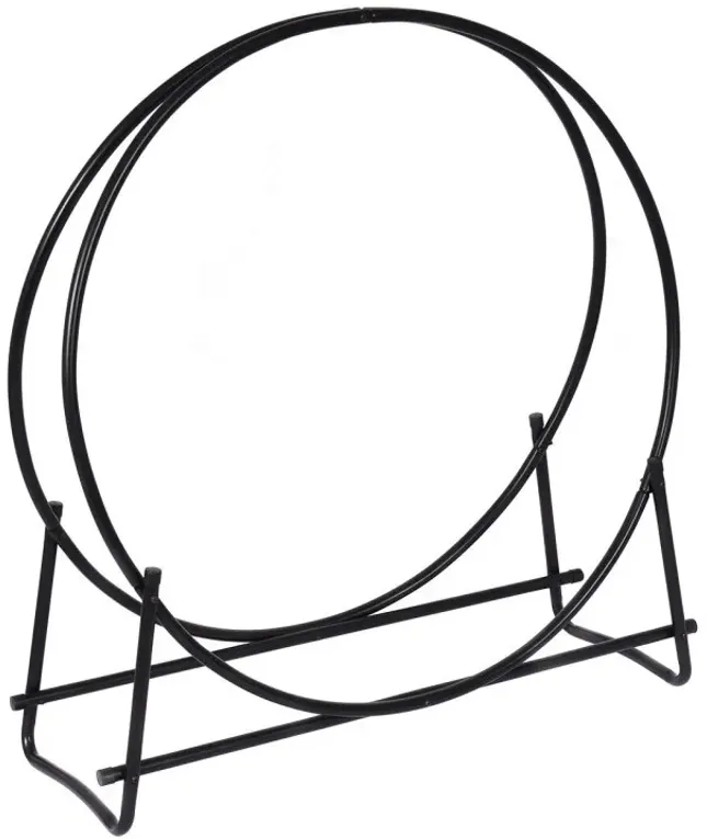 30/40 Inch Tubular Steel Log Hoop Firewood Storage Rack
