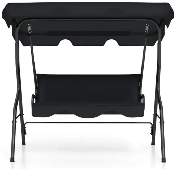 3 Seat Outdoor Patio Canopy Swing with Cushioned Steel Frame