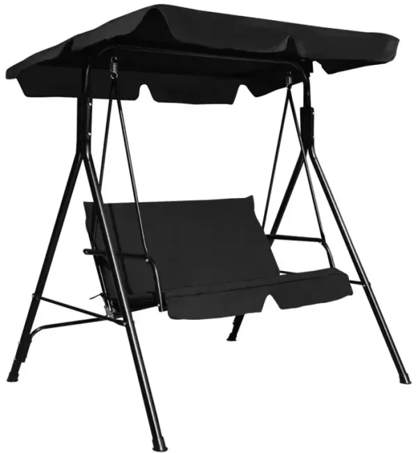 2 Person Weather Resistant Canopy Swing for Porch Garden Backyard Lawn