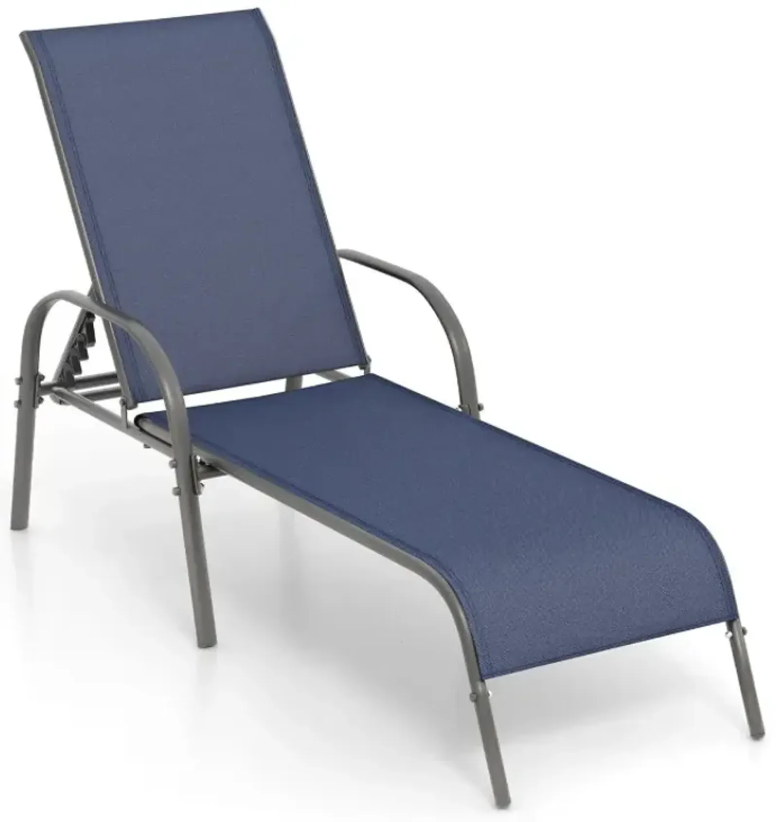 Adjustable Patio Chaise Folding Lounge Chair with Backrest (OP70508NY)