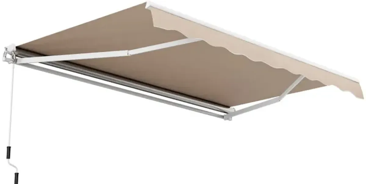 13 × 8 Feet Retractable Patio Awning Aluminum Deck Sunshade