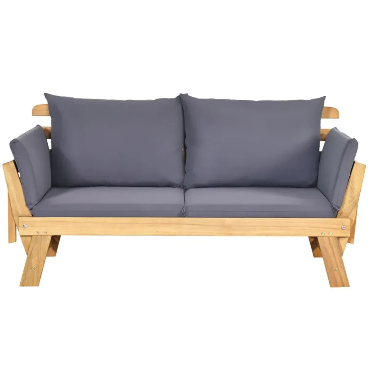Adjustable Patio Convertible Sofa with Thick Cushion