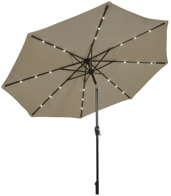 10 Feet Outdoor Patio Umbrella with Bright Solar LED Lights