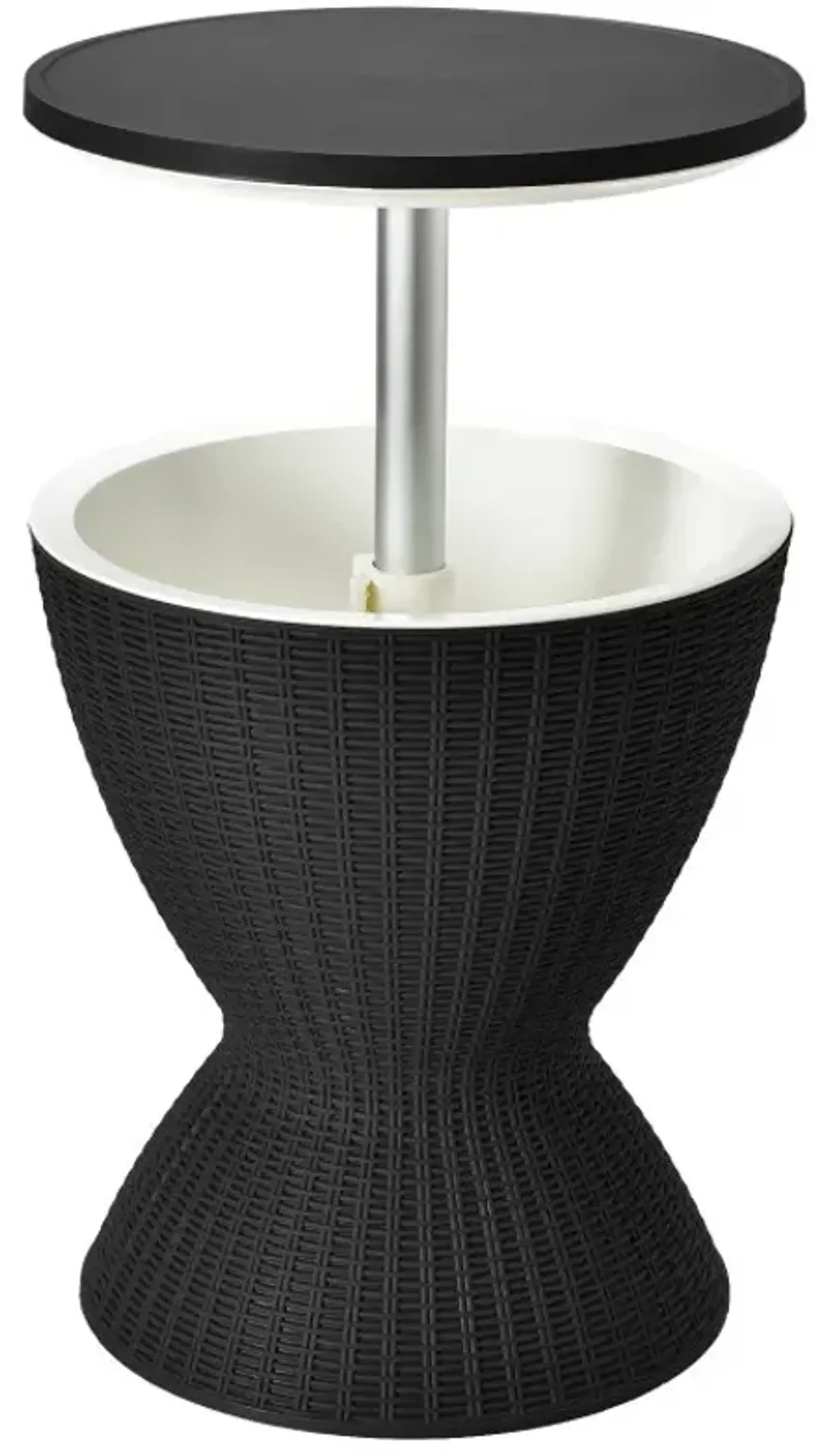 3 Pieces Outdoor Rattan Bar Table with Extendable Tabletop 