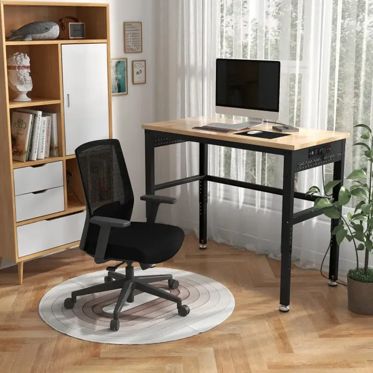 48 Inch Adjustable Work Bench with Power Outlets