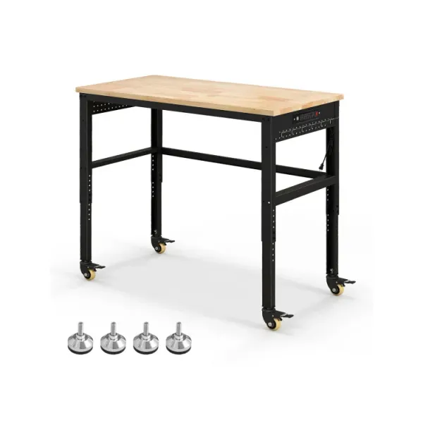 48 Inch Adjustable Work Bench with Power Outlets