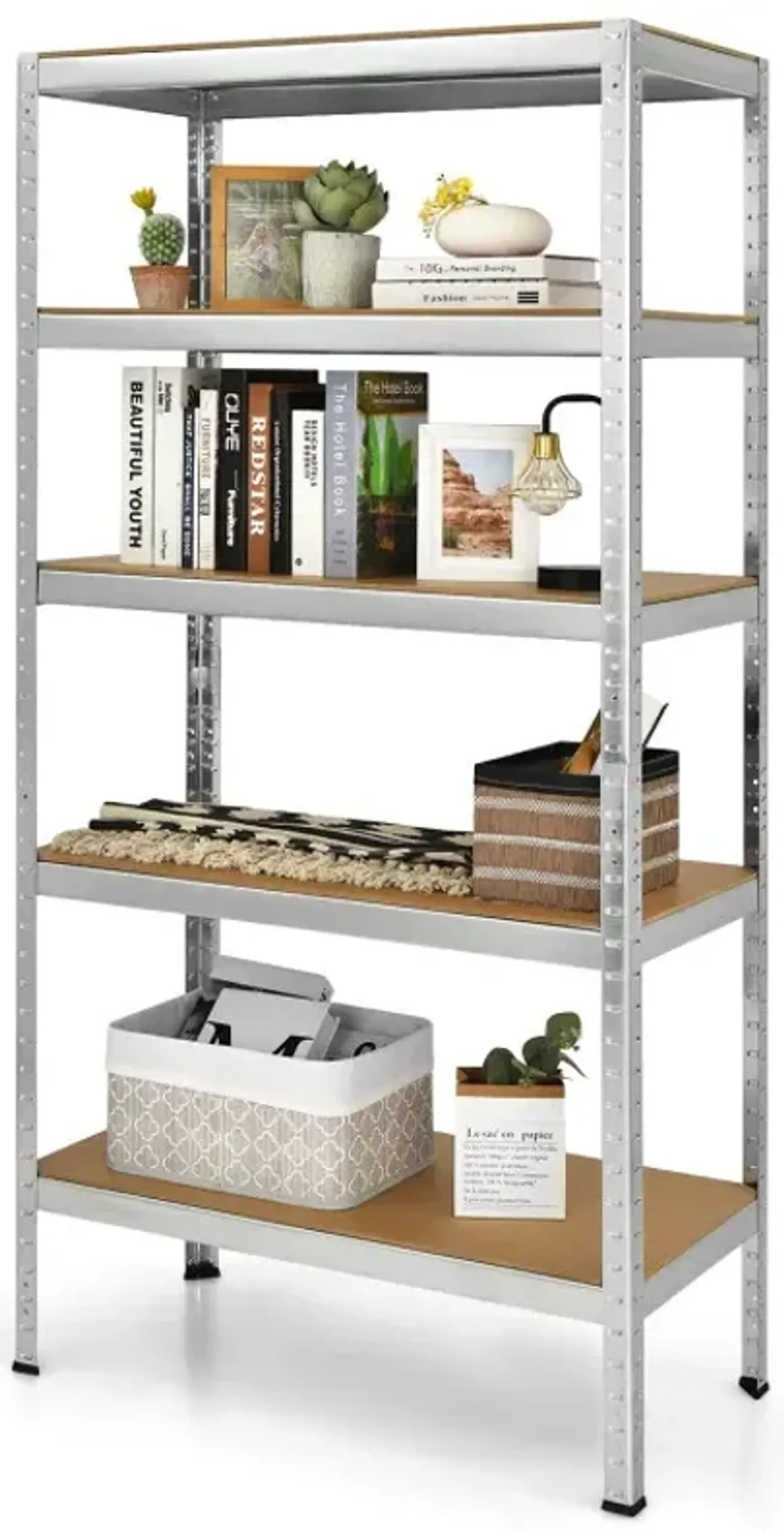 71 inch Heavy Duty Steel Adjustable 5 Level Storage Shelves