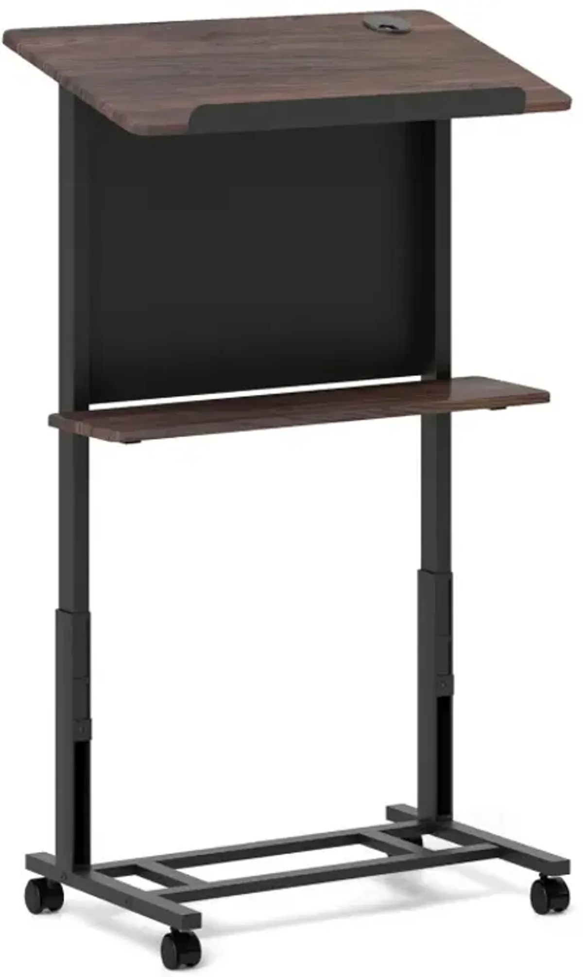 40.5-49 Inch Height Adjustable Rolling Podium Stand Lectern Table