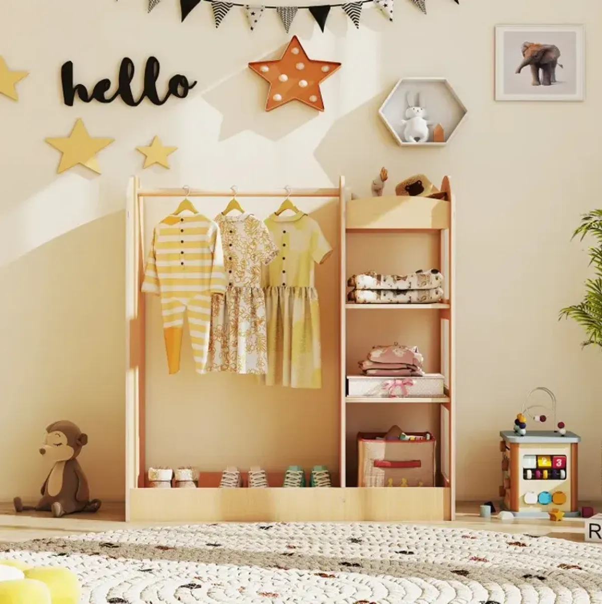 Kids Dress Up Storage with Mirror