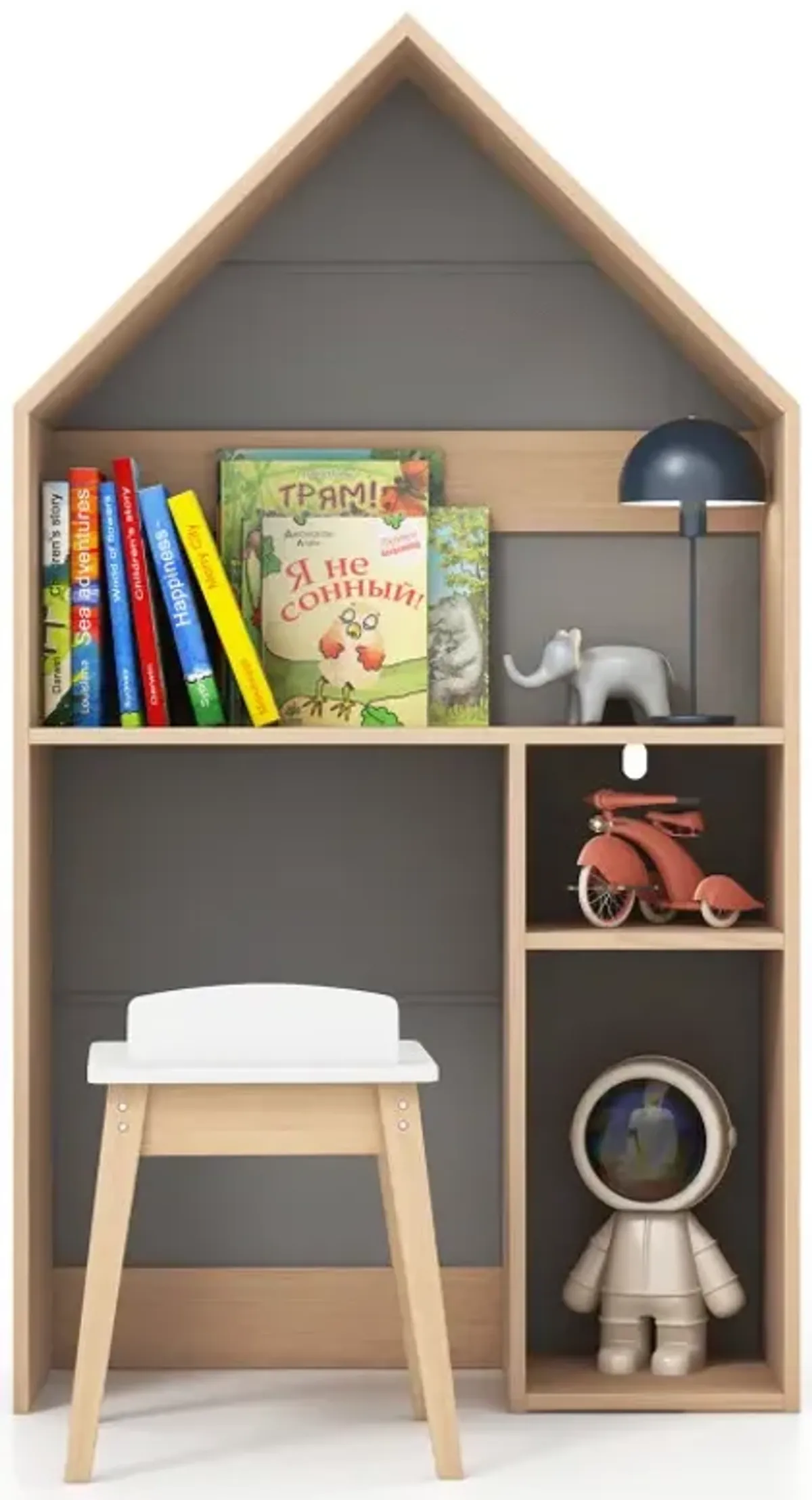 2-in-1 Kids House-Shaped Table and Chair Set