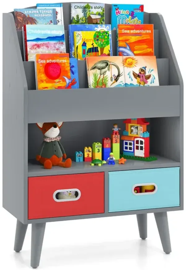 Kids Bookshelf with Open Compartment for Toddlers 3+ Years Old