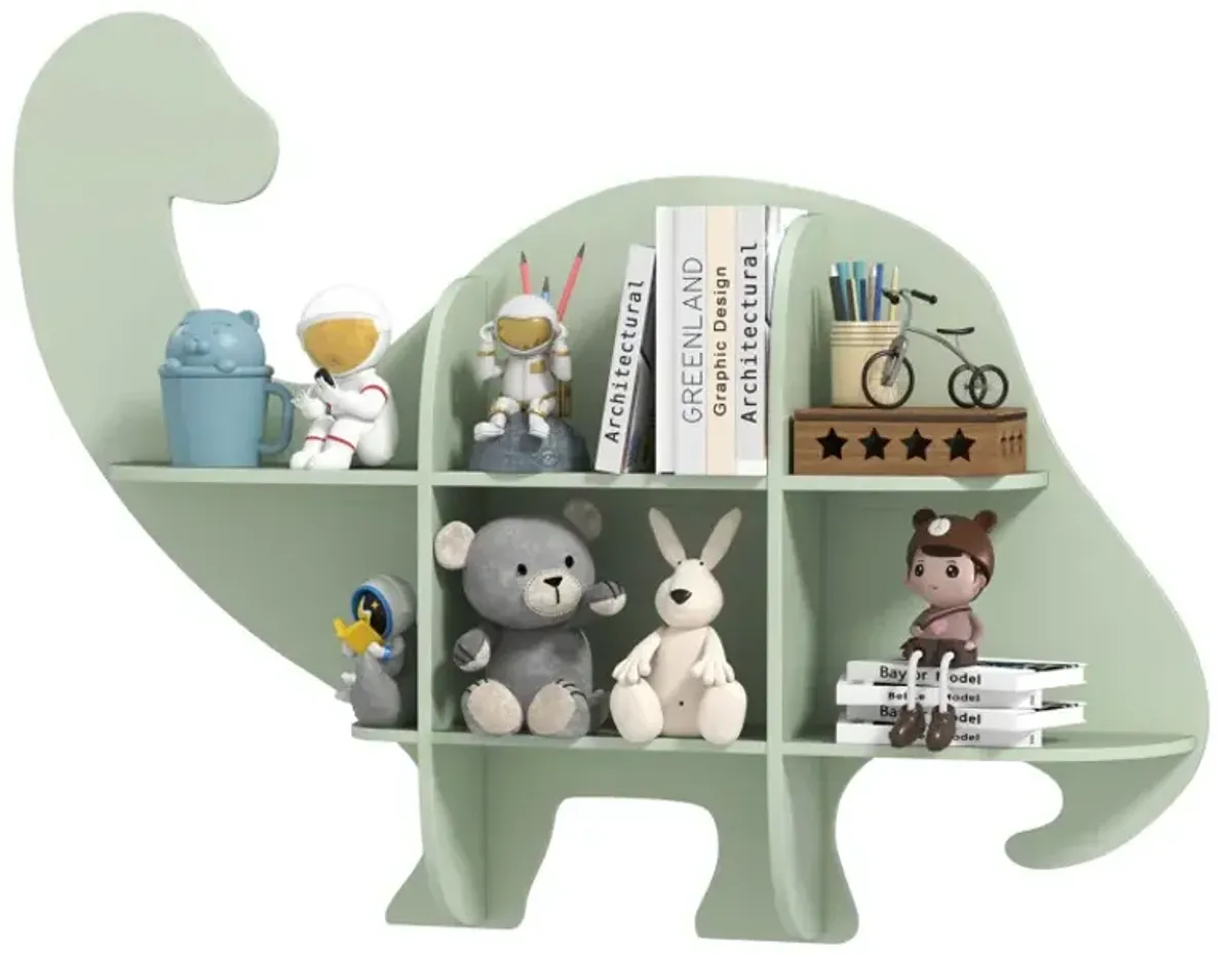 2-Tier Floating Dinosaur Kids Bookshelf for Children