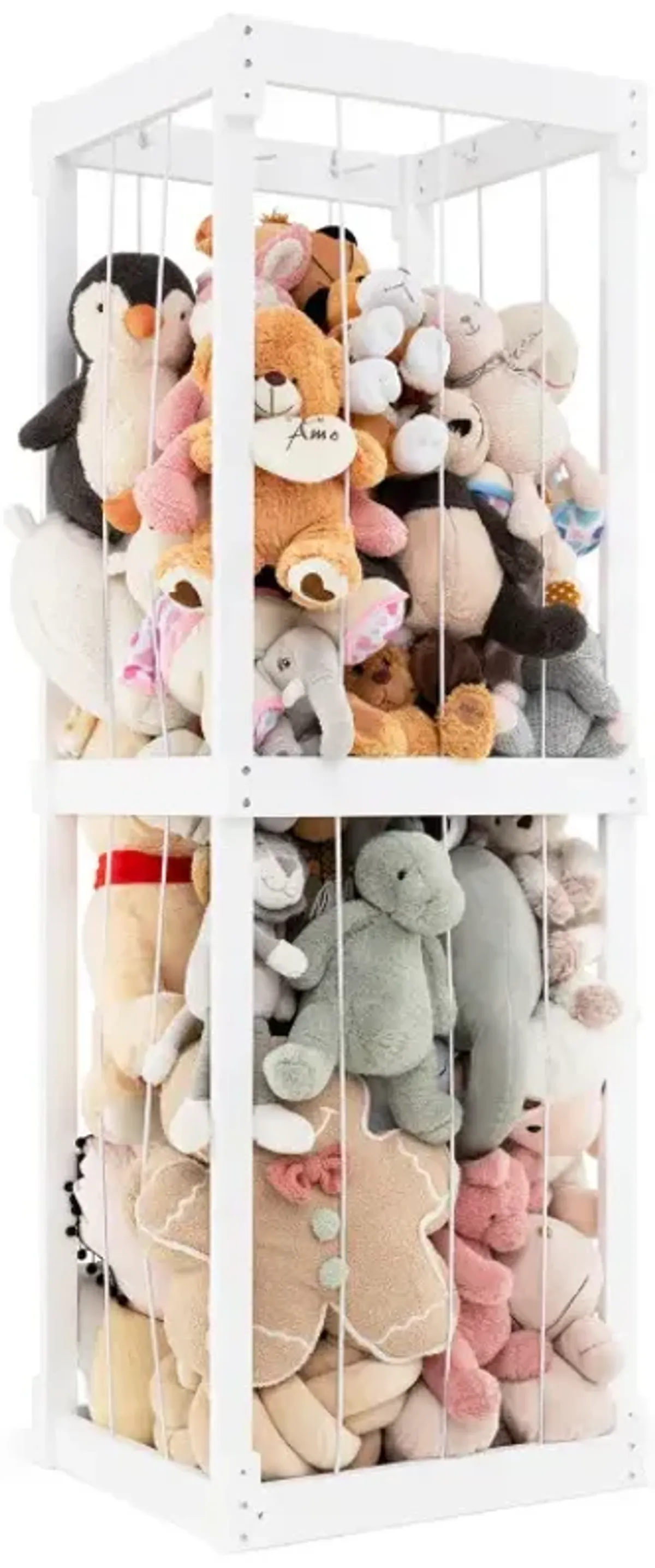 300L Large Stuffed Animal Storage with Open Top and Elastic Cords