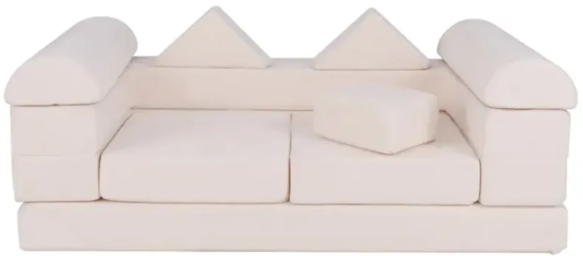 9-Piece Climb and Crawl Foam and Floor Playset with Breathable Suede Fabric