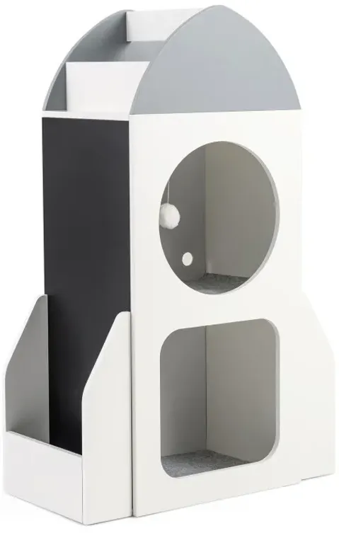 3-Tier Kids Bookshelf Rocket Space Theme Toddler Toy Storage Organizer