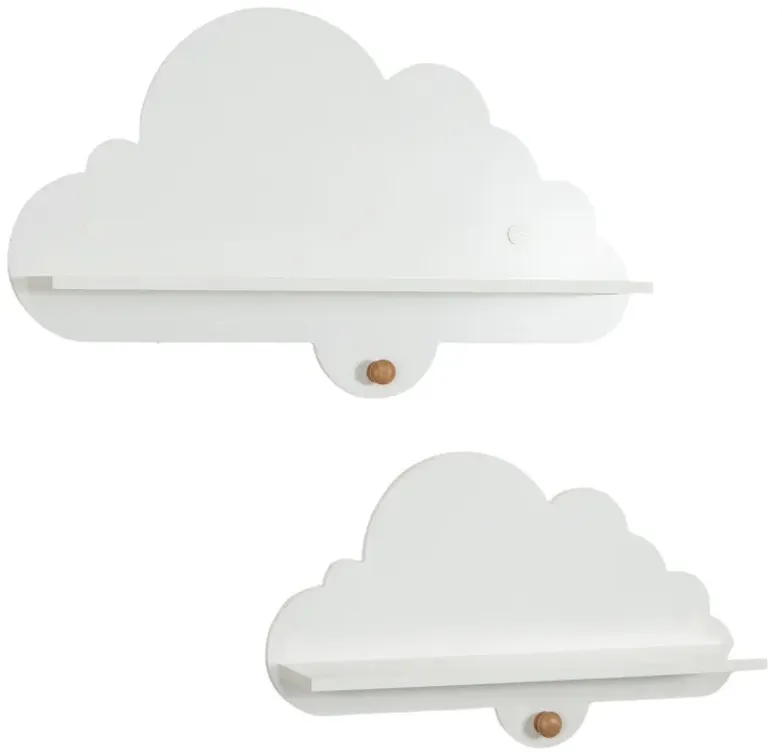 2 Pieces Floating Cloud Shelves Wall Mounted Storage Display Rack