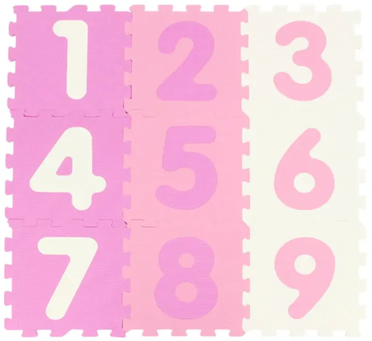 9 Pieces Interlocking Foam Puzzle Floor Mat with 3 Marker Discs