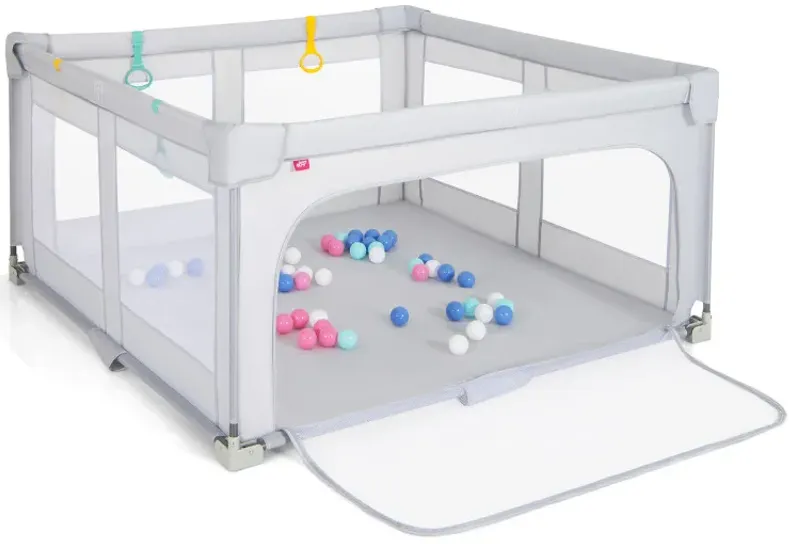 Large Baby Playpen BPA-Free Foldable Toddlers Safety Fence Play Yard with Zipper Gate