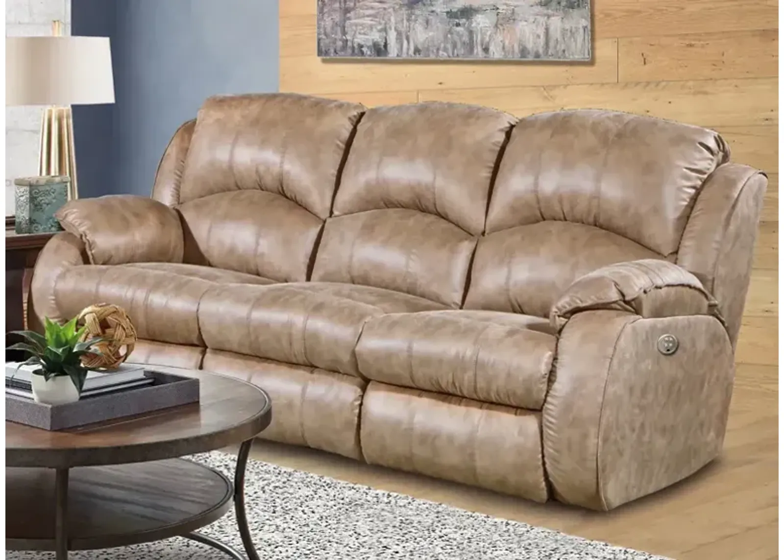 Power Reclining Sofa With Power Headrest