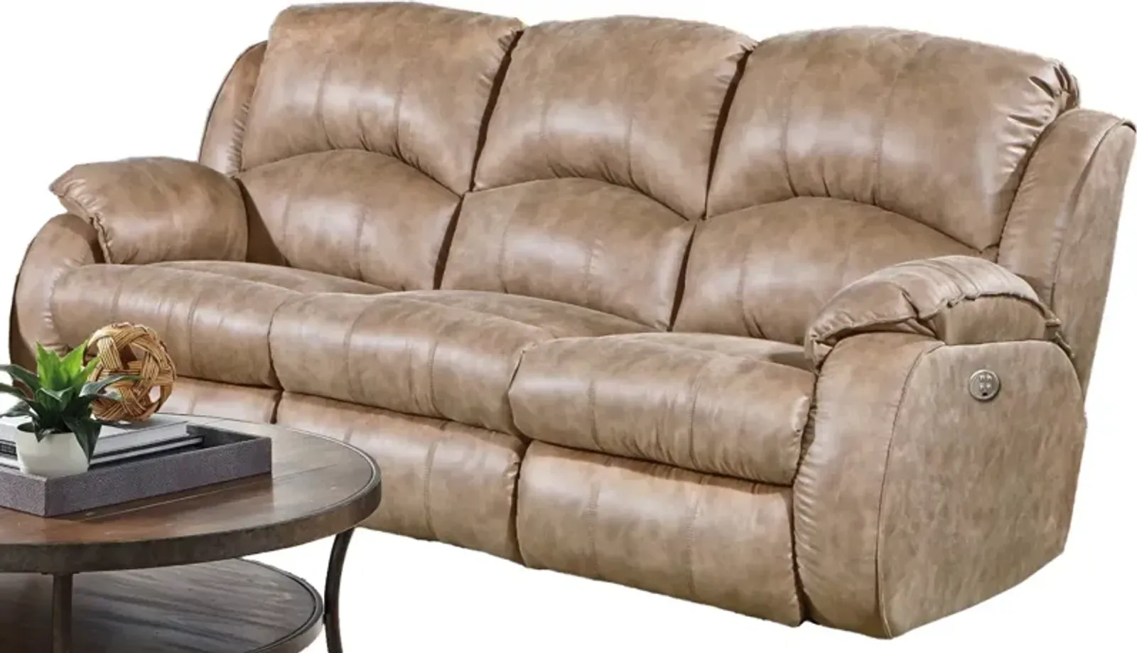 Power Reclining Sofa With Power Headrest