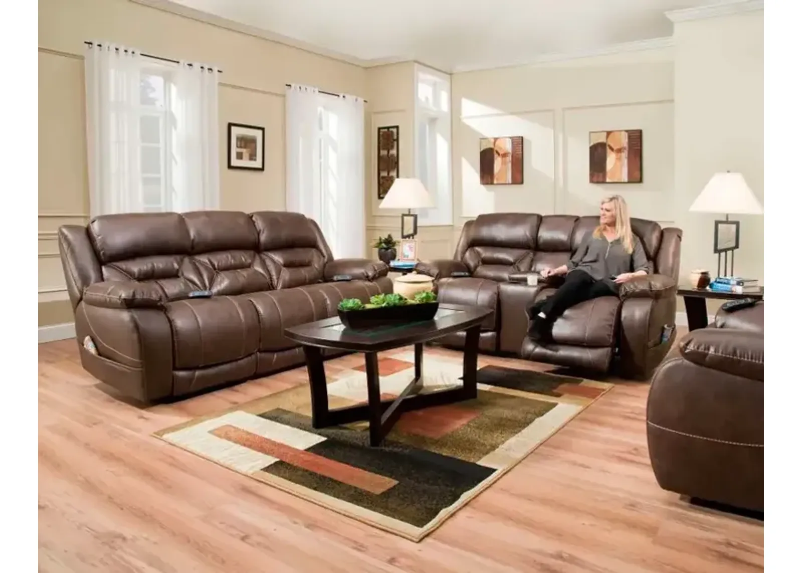 Power Reclining Sofa With Power Headrest & Lumbar