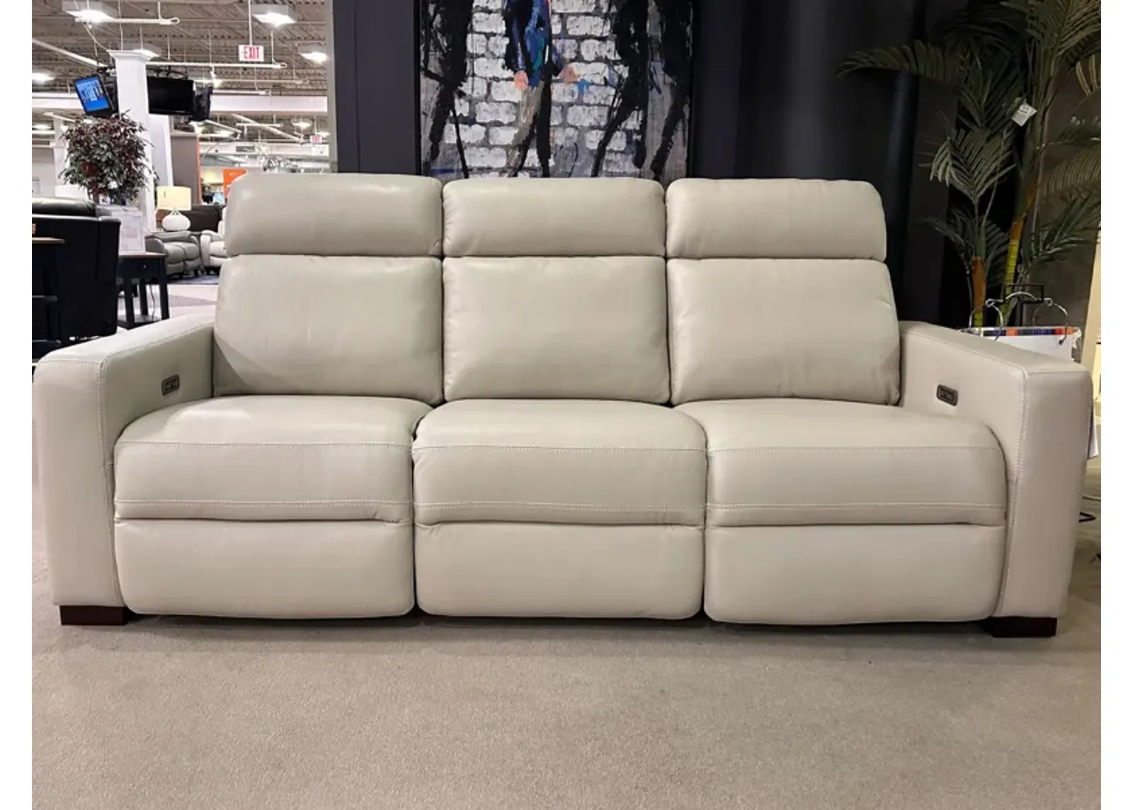 Power Reclining Sofa With Power Headrest