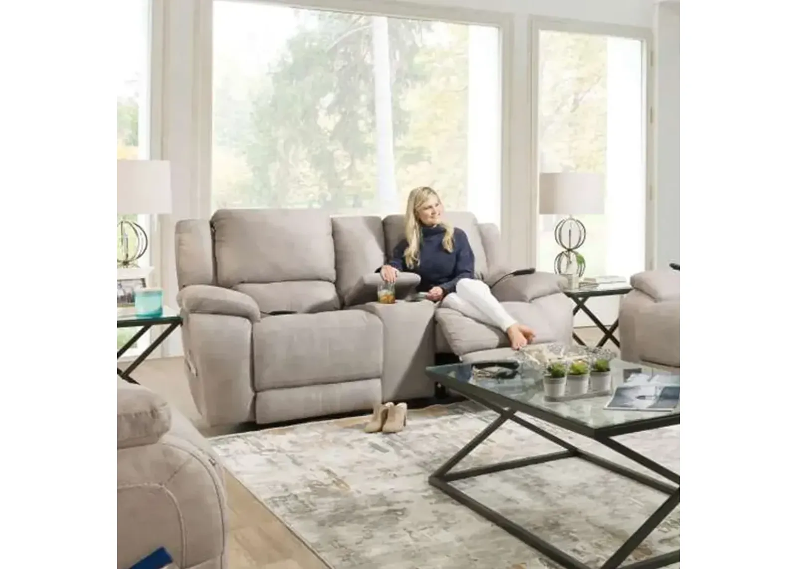 Power Reclining Loveseat With Power Headrest & Lumbar