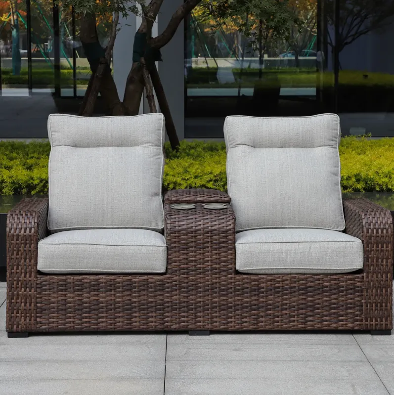 Outdoor Loveseat With Console
