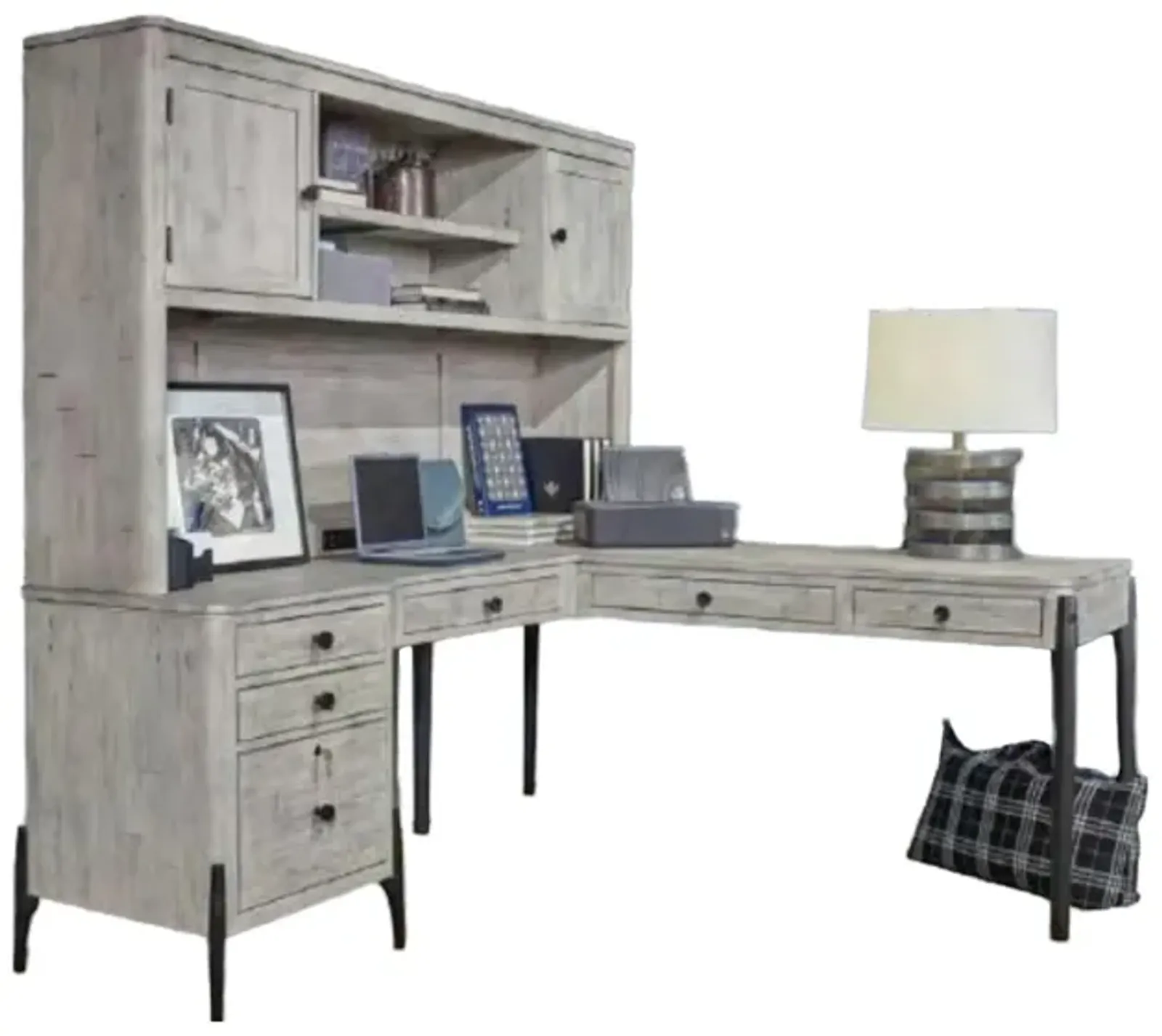 L Shaped Desk Unit With Hutch