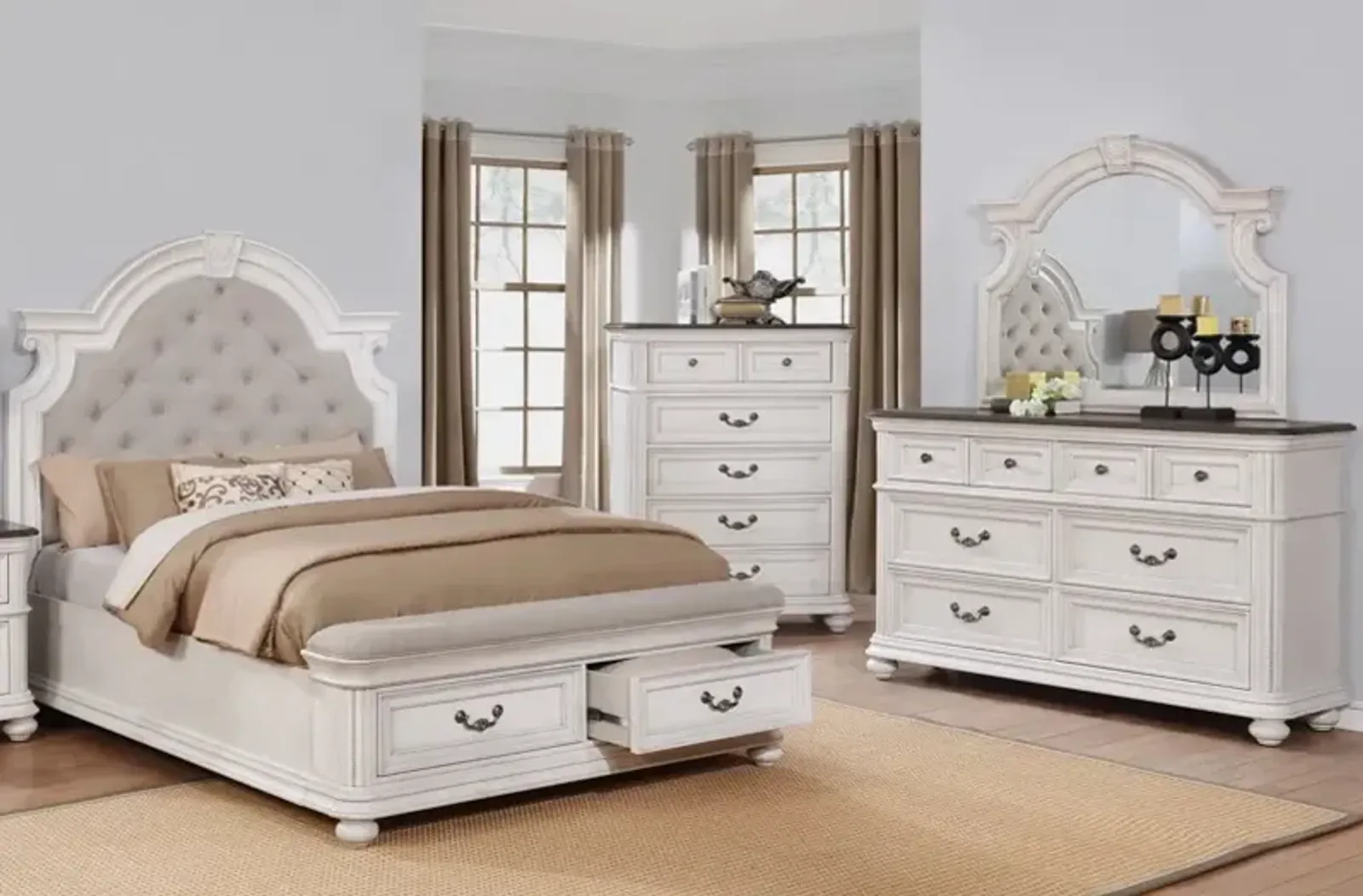 4 Piece Queen Storage Bedroom Set