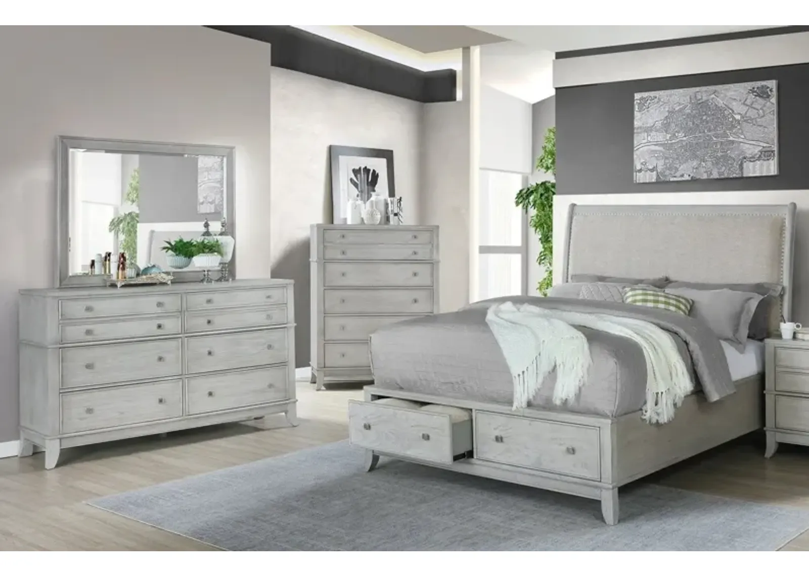 4 Piece Queen Storage Bedroom Set