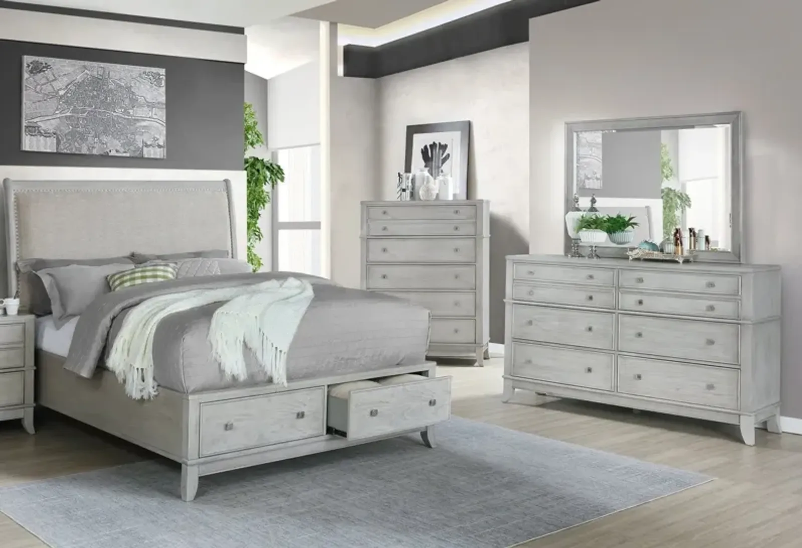 4 Piece King Storage Bedroom Set