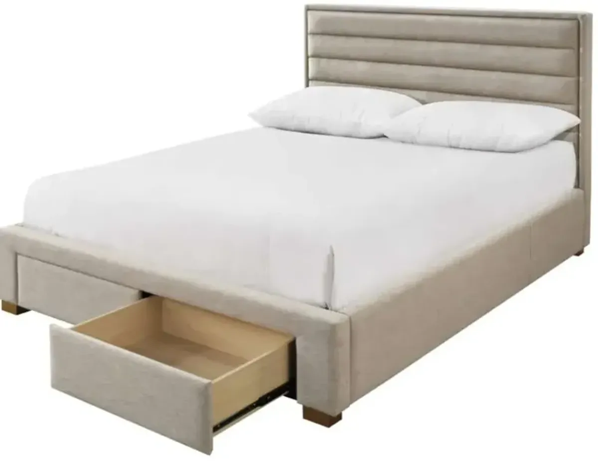 King Upholstered Storage Bed