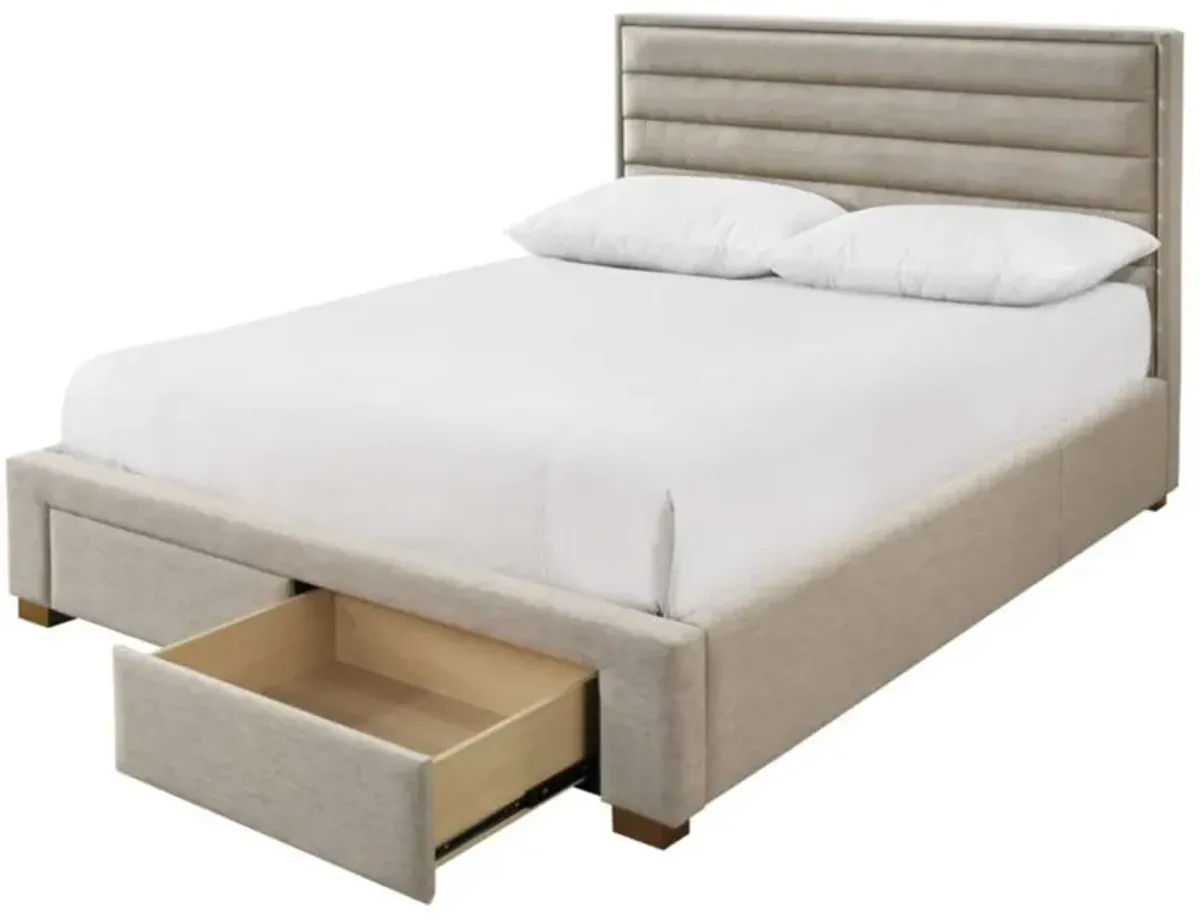 Boston King Upholstered Storage Bed