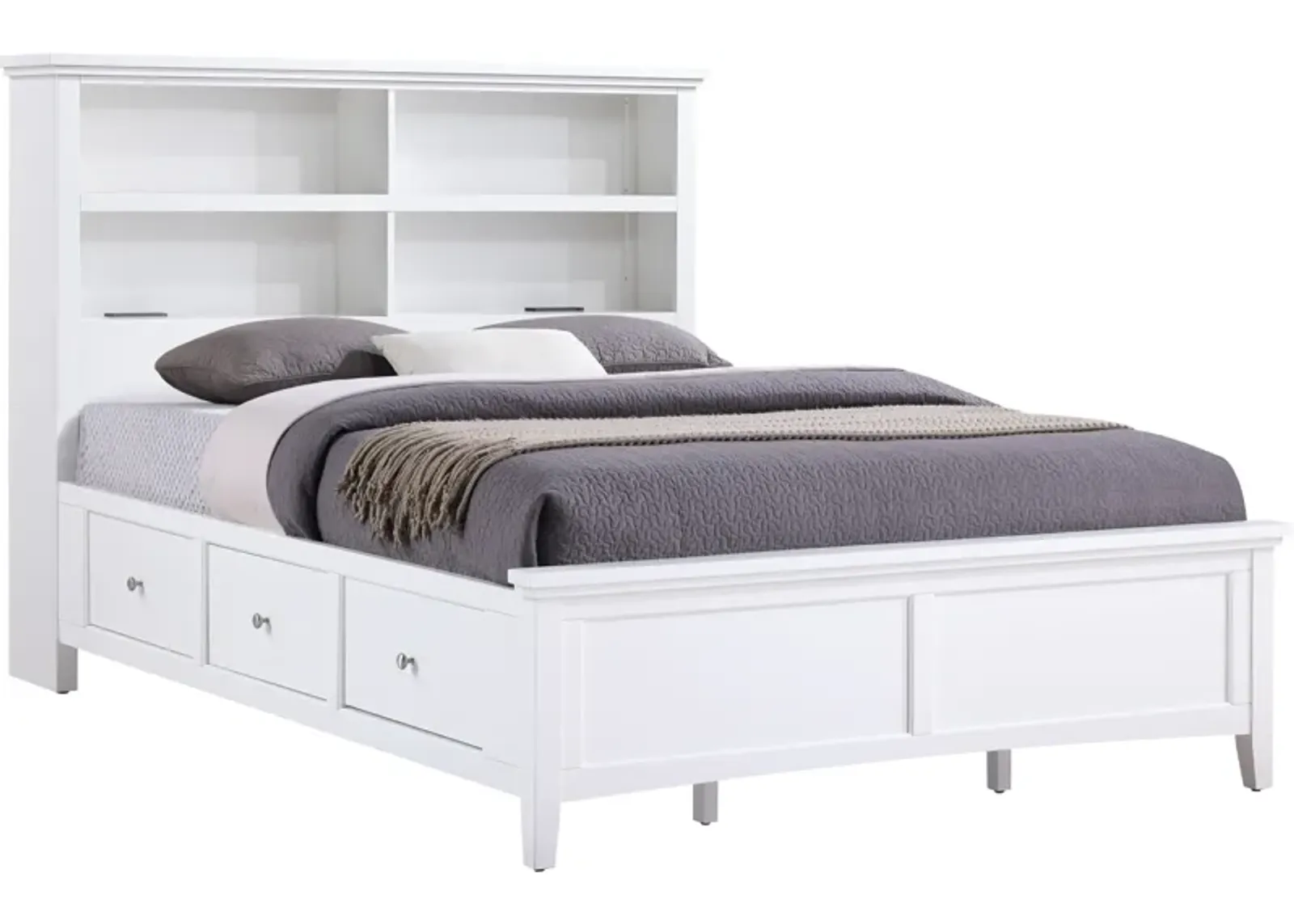 King Bookcase Storage Bed