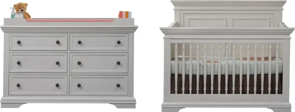 Crib, Double Dresser & Topper