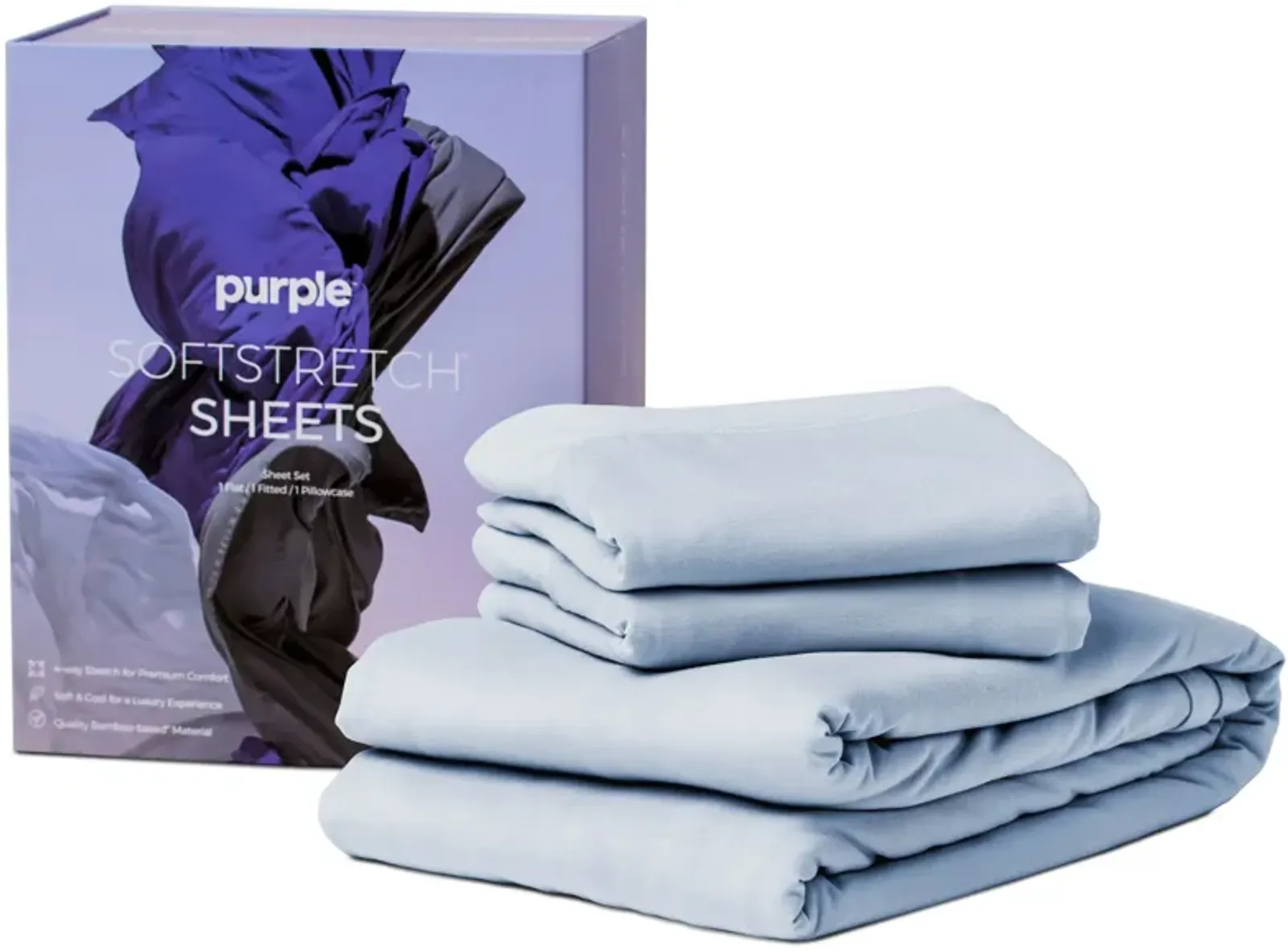 Purple SoftStretch Morning Mist Sheet Set - Queen