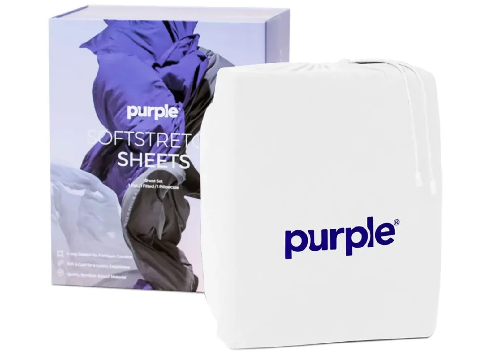 Purple SoftStretch True White Sheet Set - Split King