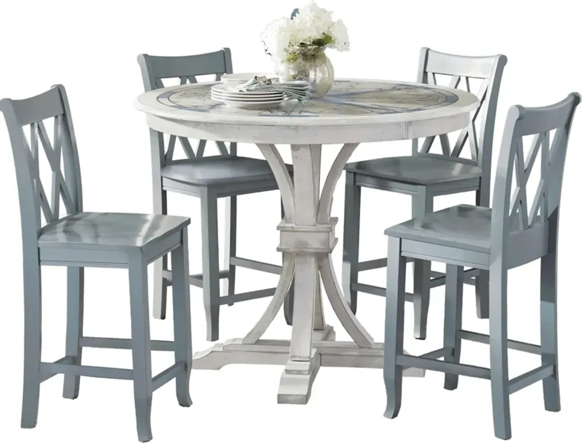 Coastal Classic 5 Piece Counter Table Set