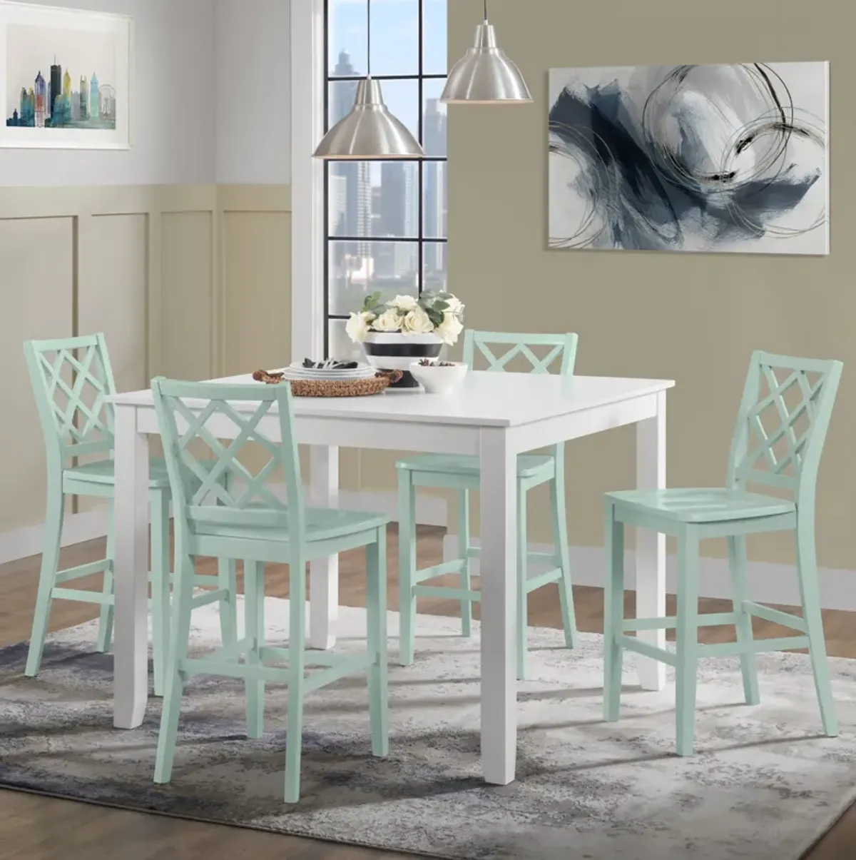 Lohan 5 Piece Counter Dining Set