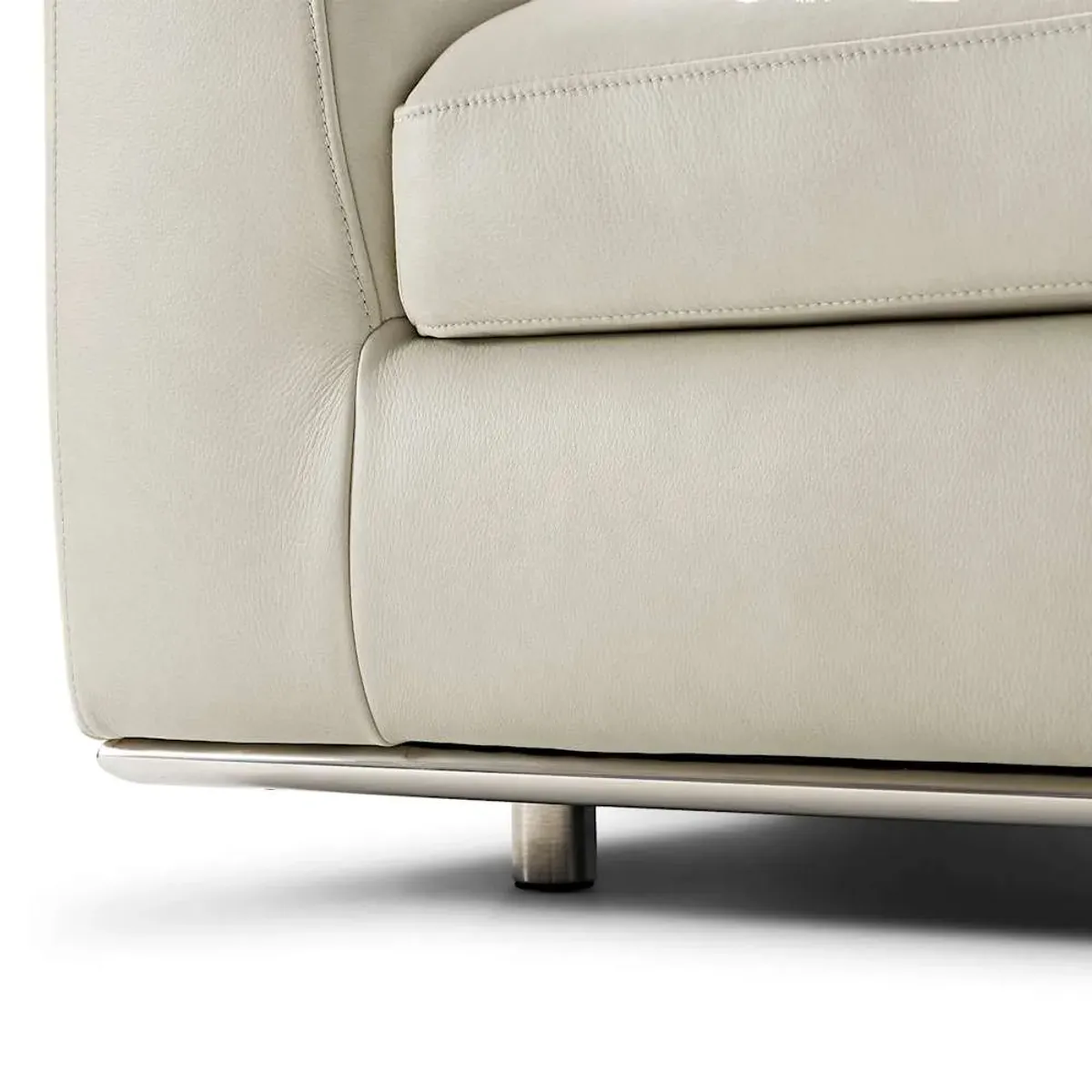 Hamilton Leather Chaise Sectional Sofa Left Facing, (Marche) Ivory