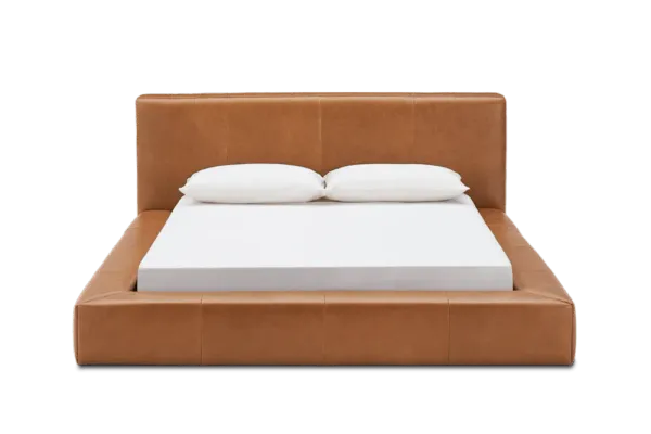 Dawson Leather King Size Bed, Cocoa