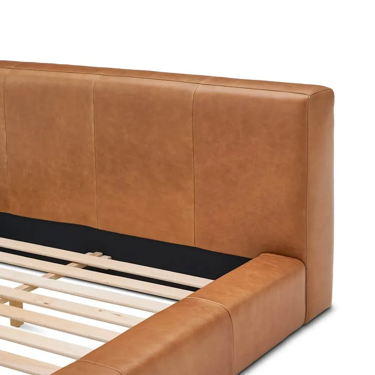 Dawson Leather King Size Bed, Cocoa