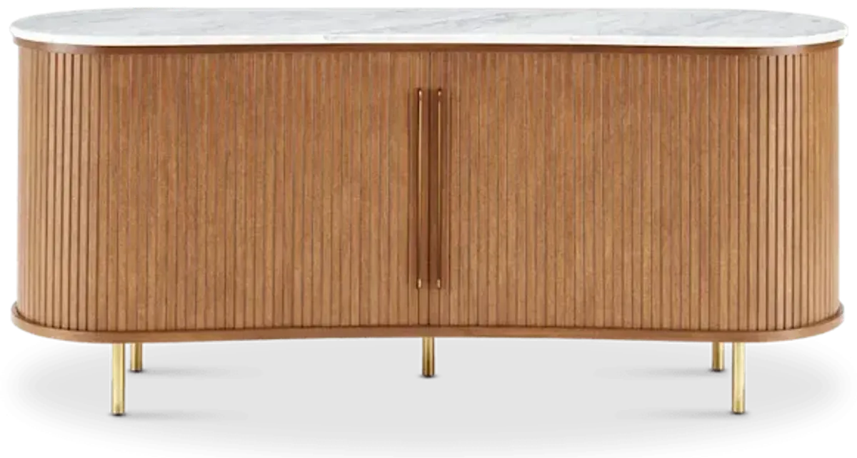 Harper Marble Sideboard, Chestnut