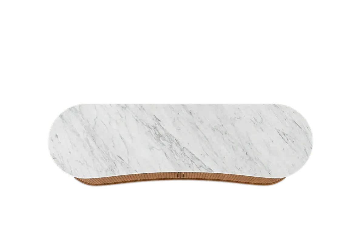 Harper Marble Sideboard, Chestnut
